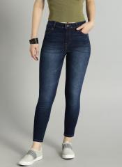 Roadster Navy Blue Skinny Fit Mid Rise Clean Look Stretchable Jeans women