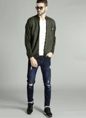 Roadster Navy Blue Skinny Fit Mid Rise Mildly Distressed Stretchable Jeans men