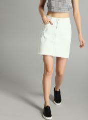 Roadster White Denim Skirt women