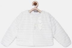 Rock-a-bye Baby Cream Coloured Solid Tailored Jacket girls