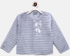 Rock-a-bye Baby Grey Self Design Puffer Jacket girls