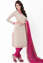 Salwar Studio Pink Embroidered Dress Material women