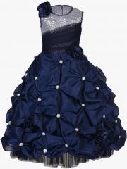 Samsara Couture Navy Blue Solid Maxi Dress women