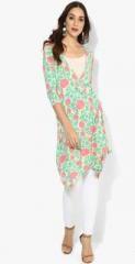 Sangria V Neck 3/4Th Sleeves Floral Tunic women