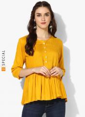 Sangria Yellow Solid Blouse women