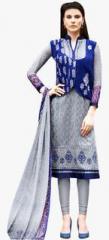 Saree Mall Grey Embroidered Dress Material women