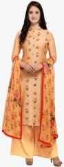 Saree Mall Orange Printed Dress Material women