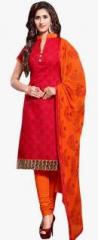 Saree Mall Red Printed Dress Material women