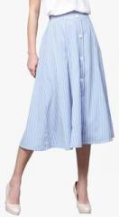 Sassafras Blue Striped Flared Skirt women