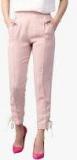 Sassafras Pink Solid Regular Fit Peg Trouser women