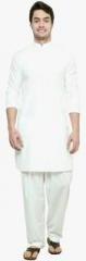 See Designs White Solid Kurta Pyjama men