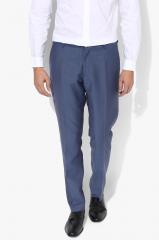 Selected Blue Solid Slim Fit Formal Trouser men