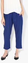 Shree Blue Solid Regular Fit Coloured Pants women