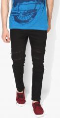 Skult By Shahid Kapoor Black Solid Skinny Fit Trouser men
