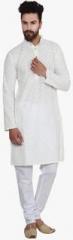 Sojanya Off White Printed Kurta Pyjama men