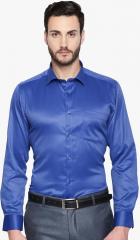 Solemio Blue Solid Regular Fit Formal Shirt men