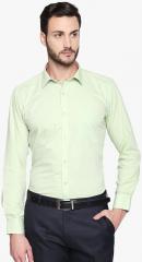 Solemio Green Solid Regular Fit Formal Shirt men