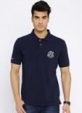 Solly Jeans Co. by Allen Solly Men Navy Solid Polo T Shirt