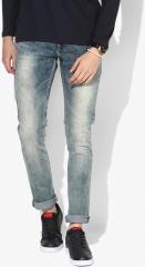 Spykar Blue Slim Fit Low Rise Clean Look Jeans men