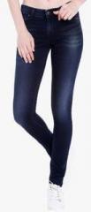 Spykar Blue Washed Mid Rise Slim Fit Jeans women