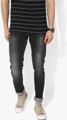 Spykar Charcoal Grey Slim Fit Low Rise Clean Look Stretchable Jeans men