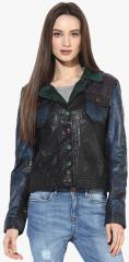 Strop Multicoloured Washed Leather Jacket women