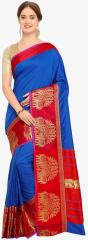 Stylee Lifestyle Blue Woven Design Saree women