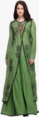 Stylee Lifestyle Green Embroidered Dress Material women