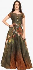 Stylee Lifestyle Green Printed Dress Material women