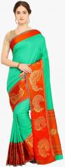Stylee Lifestyle Green Woven Design Saree women