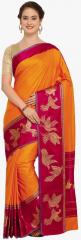 Stylee Lifestyle Orange Woven Design Saree women