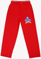 Sweet Angel Red Solid Straight Fit Track Pants girls