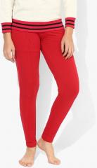 Sweet Dreams Red Solid Lounge Pant women
