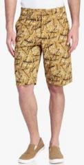 Tab91 Khaki Printed Shorts men