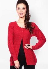Tab91 Red Solid Sweater women