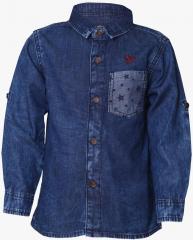 Tales & Stories Navy Blue Casual Shirt boys