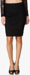 Texco Black Embroidered Pencil Skirt women