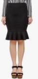 Texco Black Solid Pencil Skirt women