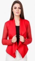 Texco Red Solid Shrug women
