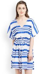 The Beach Company Blue & White Striped Cover Up Dress women