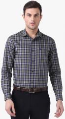 The Bear House Blue Checked Slim Fit Formal Shirt men