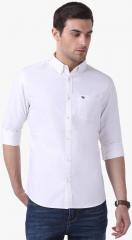 The Bear House White Solid Slim Fit Casual Shirt men