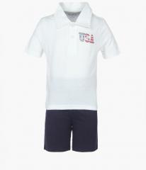 The Childrens Place White Shorts Set boys