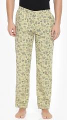 The Indian Garage Co Lime Green Printed Lounge Pant men