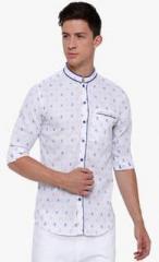 The Indian Garage Co White Printed Casual Shirt men
