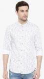 The Indian Garage Co White Slim Fit Printed Casual Shirt men