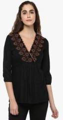 The Vanca Black Embroidered Blouse women
