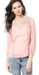 The Vanca Peach Embroidered Top women