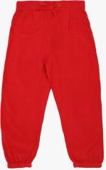Tickles Red Solid Loose Fit Trouser girls