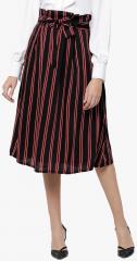 Tokyo Talkies Black Striped A Line Skirt women